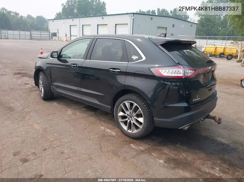 2017 Ford Edge Titanium VIN: 2FMPK4K81HBB87337 Lot: 45647067