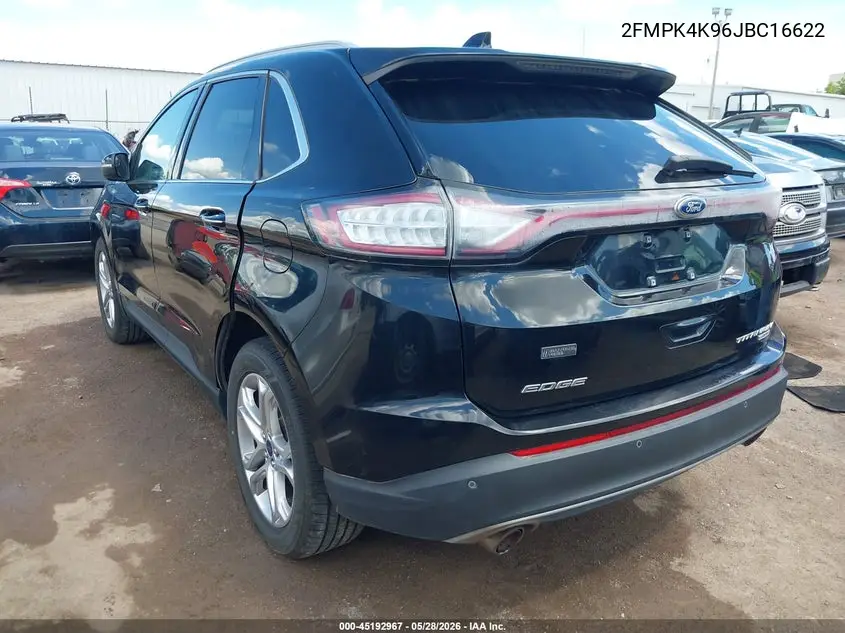 2018 Ford Edge Titanium VIN: 2FMPK4K96JBC16622 Lot: 45192967