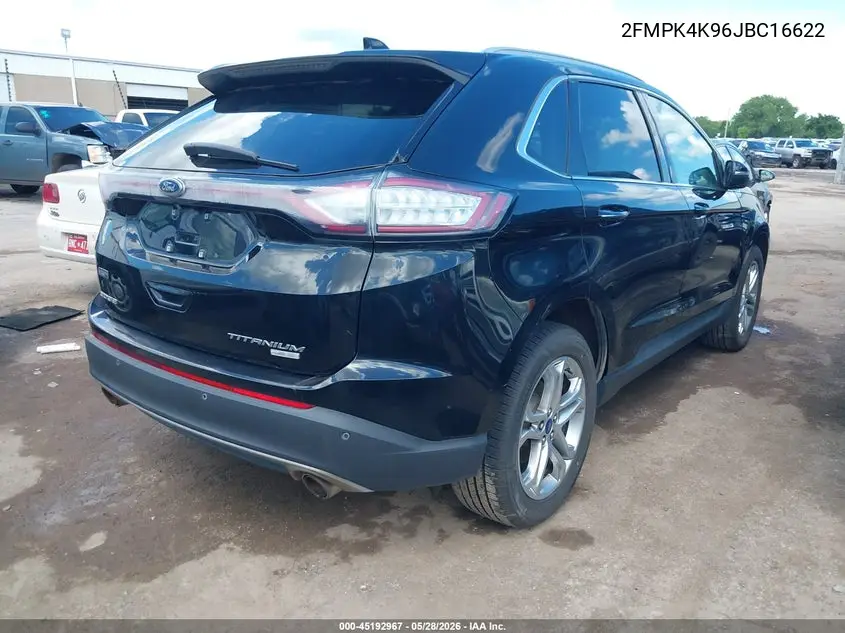 2018 Ford Edge Titanium VIN: 2FMPK4K96JBC16622 Lot: 45192967