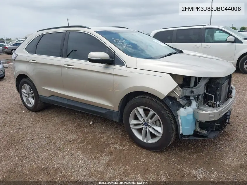 2018 Ford Edge Sel VIN: 2FMPK3J83JBC44008 Lot: 45222844