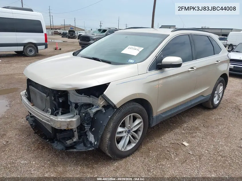 2018 Ford Edge Sel VIN: 2FMPK3J83JBC44008 Lot: 45222844