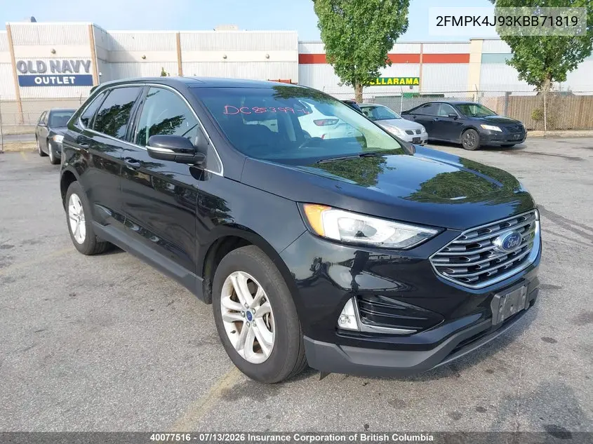 2019 Ford Edge VIN: 2FMPK4J93KBB71819 Lot: 40077516