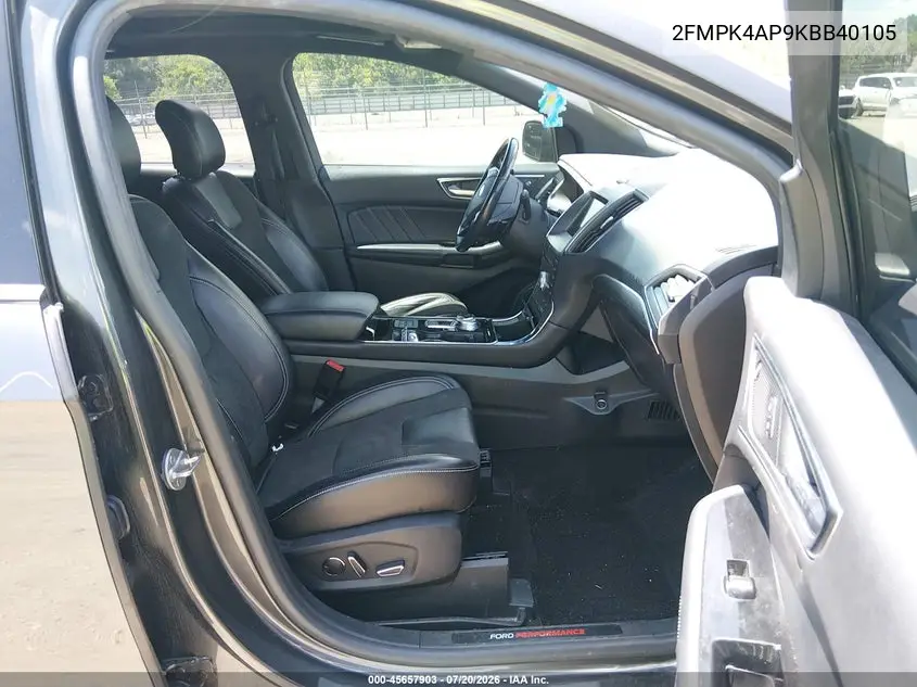 2019 Ford Edge St VIN: 2FMPK4AP9KBB40105 Lot: 45657903