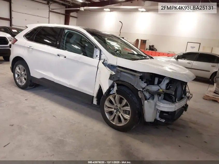 2FMPK4K93LBA25131 2020 Ford Edge Titanium