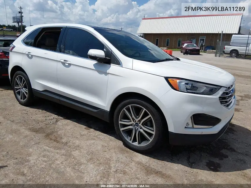 2020 Ford Edge Titanium VIN: 2FMPK3K99LBA11289 Lot: 45601764