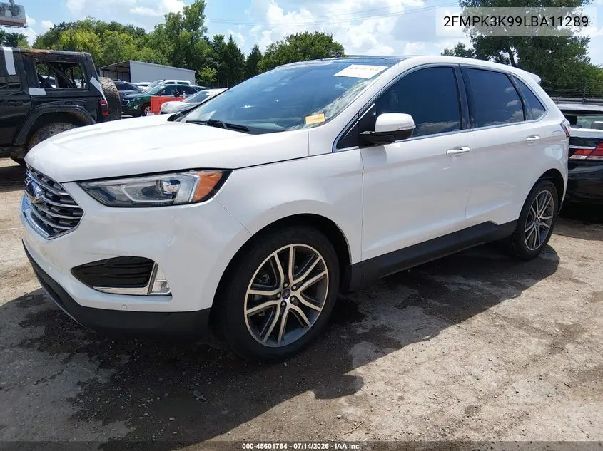 2020 Ford Edge Titanium VIN: 2FMPK3K99LBA11289 Lot: 45601764