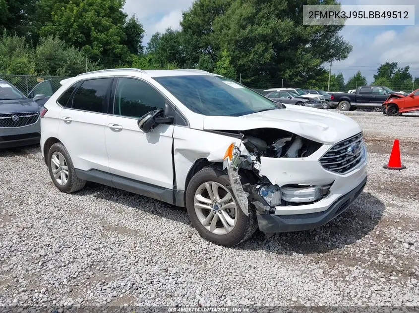 2020 Ford Edge Sel VIN: 2FMPK3J95LBB49512 Lot: 45626774