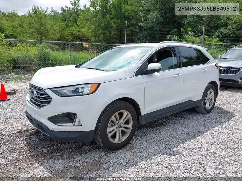 2020 Ford Edge Sel VIN: 2FMPK3J95LBB49512 Lot: 45626774