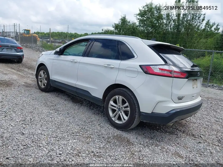 2020 Ford Edge Sel VIN: 2FMPK3J95LBB49512 Lot: 45626774