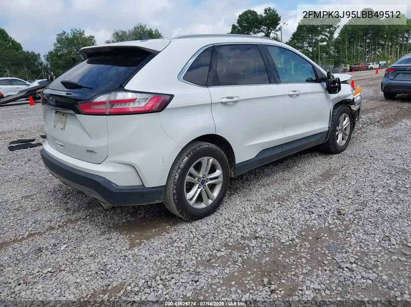 2020 Ford Edge Sel VIN: 2FMPK3J95LBB49512 Lot: 45626774