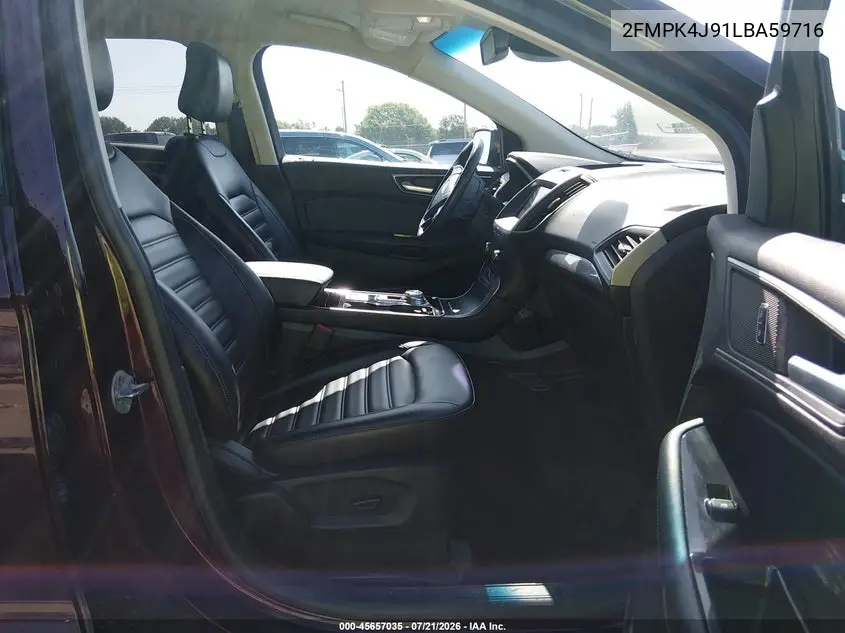 2020 Ford Edge Sel VIN: 2FMPK4J91LBA59716 Lot: 45657035