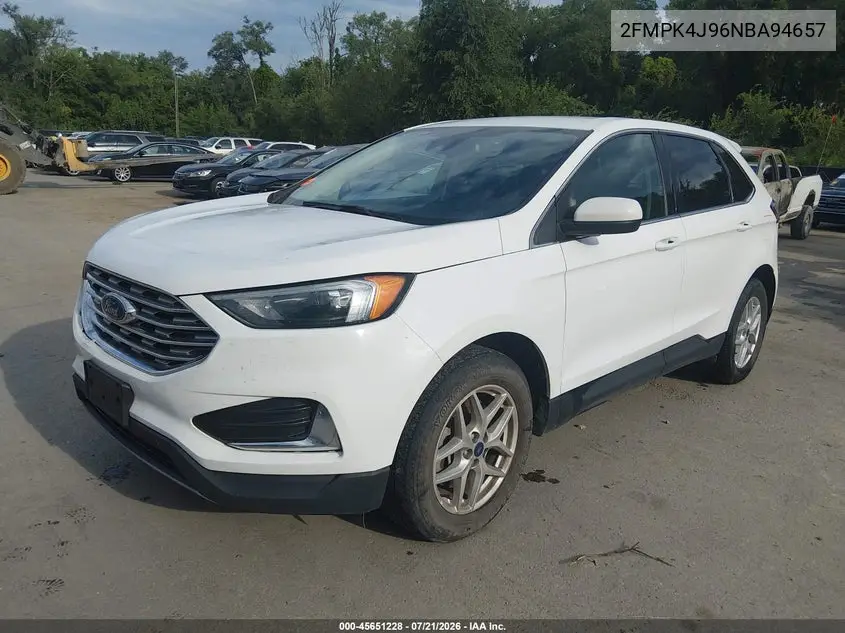 2022 Ford Edge Sel/St-Line VIN: 2FMPK4J96NBA94657 Lot: 45651228