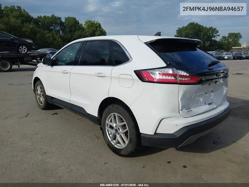 2022 Ford Edge Sel/St-Line VIN: 2FMPK4J96NBA94657 Lot: 45651228