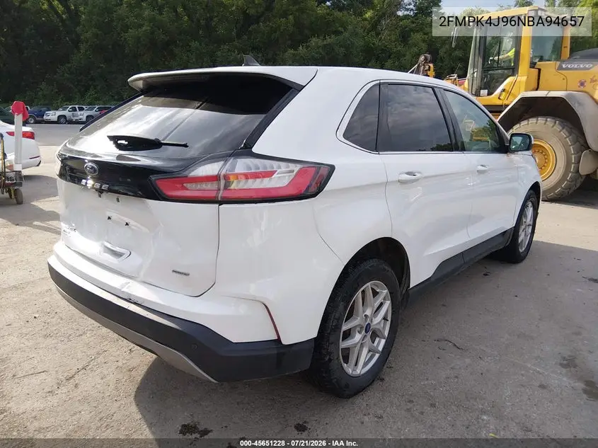 2022 Ford Edge Sel/St-Line VIN: 2FMPK4J96NBA94657 Lot: 45651228