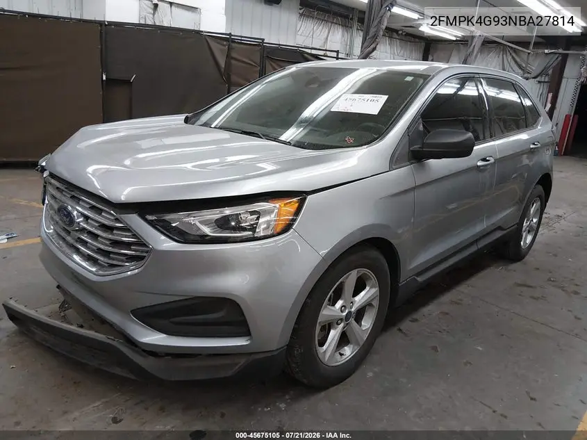2022 Ford Edge Se VIN: 2FMPK4G93NBA27814 Lot: 45675105