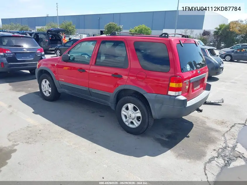 2002 Ford Escape Xlt VIN: 1FMYU04112KD87784 Lot: 45260325