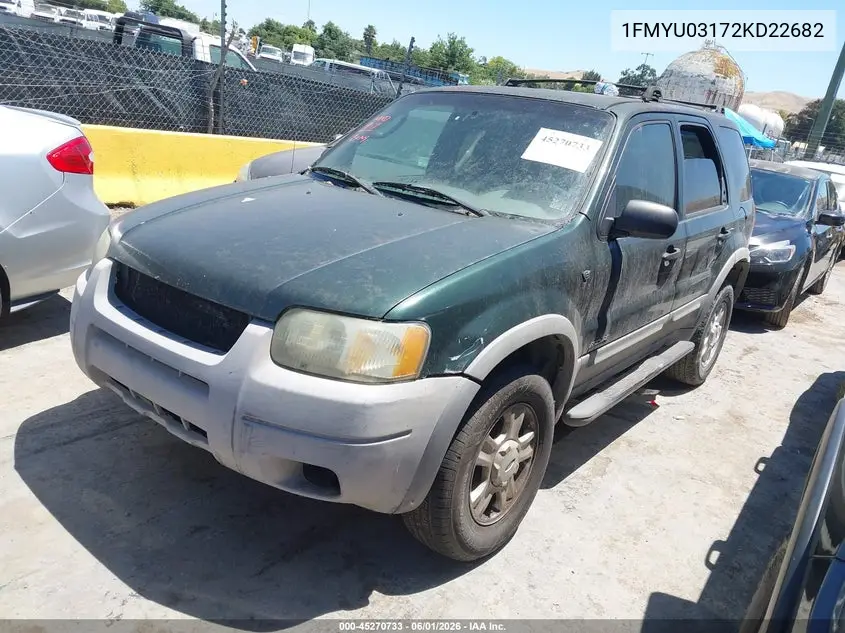 2002 Ford Escape Xlt VIN: 1FMYU03172KD22682 Lot: 45270733