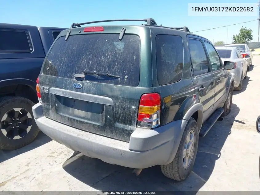 2002 Ford Escape Xlt VIN: 1FMYU03172KD22682 Lot: 45270733