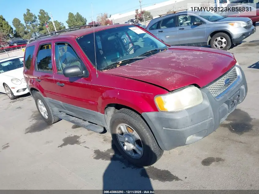 1FMYU93123KB58831 2003 Ford Escape Xlt