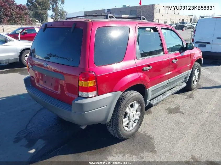 1FMYU93123KB58831 2003 Ford Escape Xlt