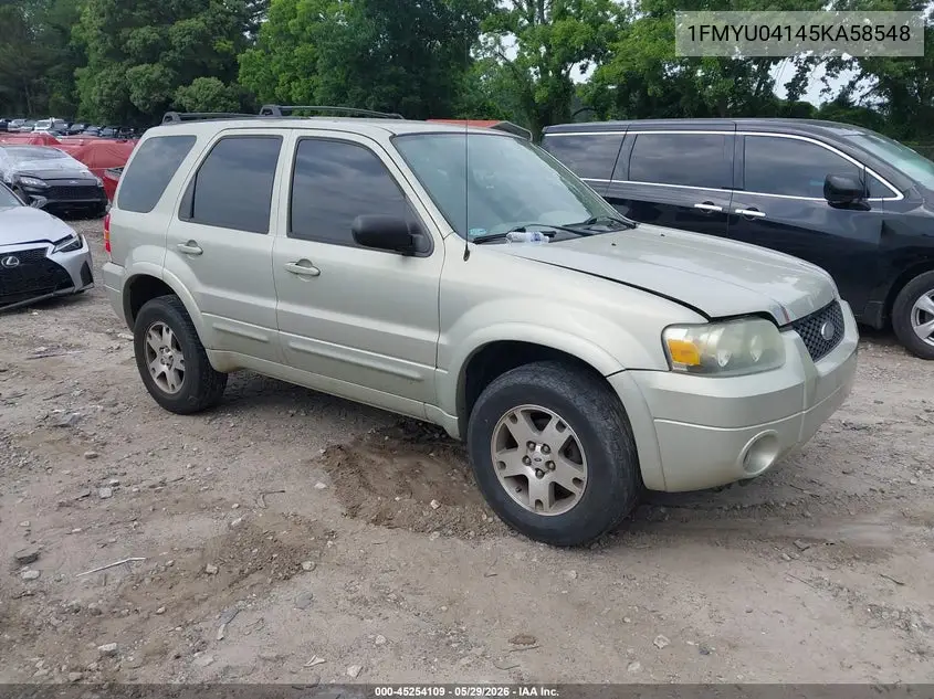 2005 Ford Escape Limited VIN: 1FMYU04145KA58548 Lot: 45254109
