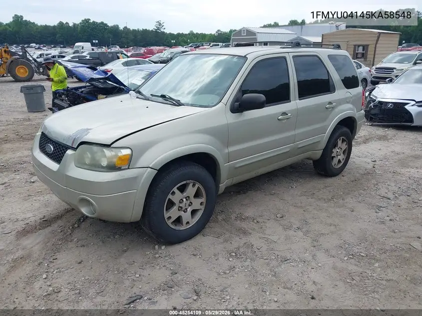 2005 Ford Escape Limited VIN: 1FMYU04145KA58548 Lot: 45254109