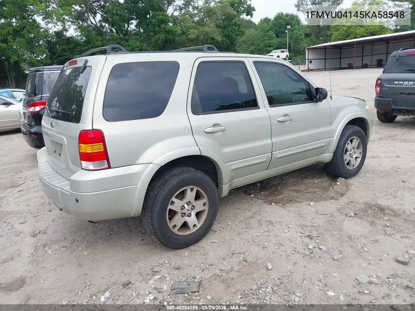 2005 Ford Escape Limited VIN: 1FMYU04145KA58548 Lot: 45254109