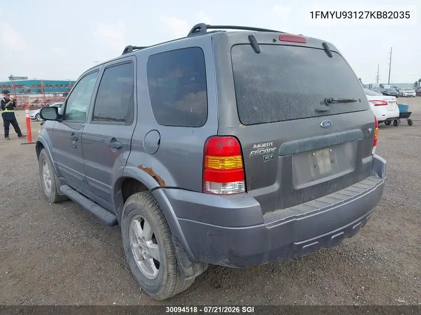 2007 Ford Escape Xlt VIN: 1FMYU93127KB82035 Lot: 30094518