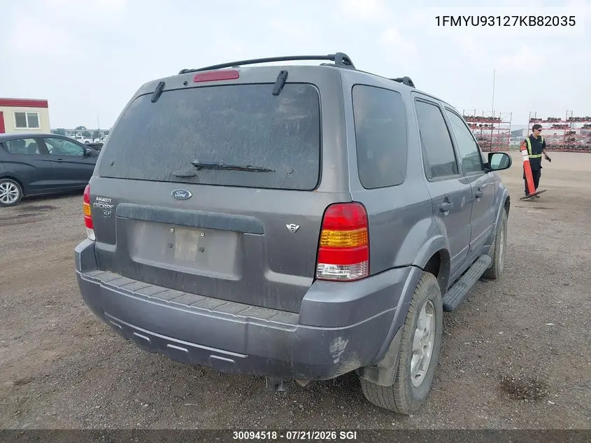 2007 Ford Escape Xlt VIN: 1FMYU93127KB82035 Lot: 30094518