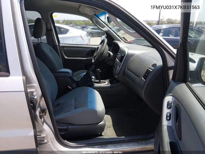 2007 Ford Escape Xlt/Xlt Sport VIN: 1FMYU031X7KB51563 Lot: 45688976
