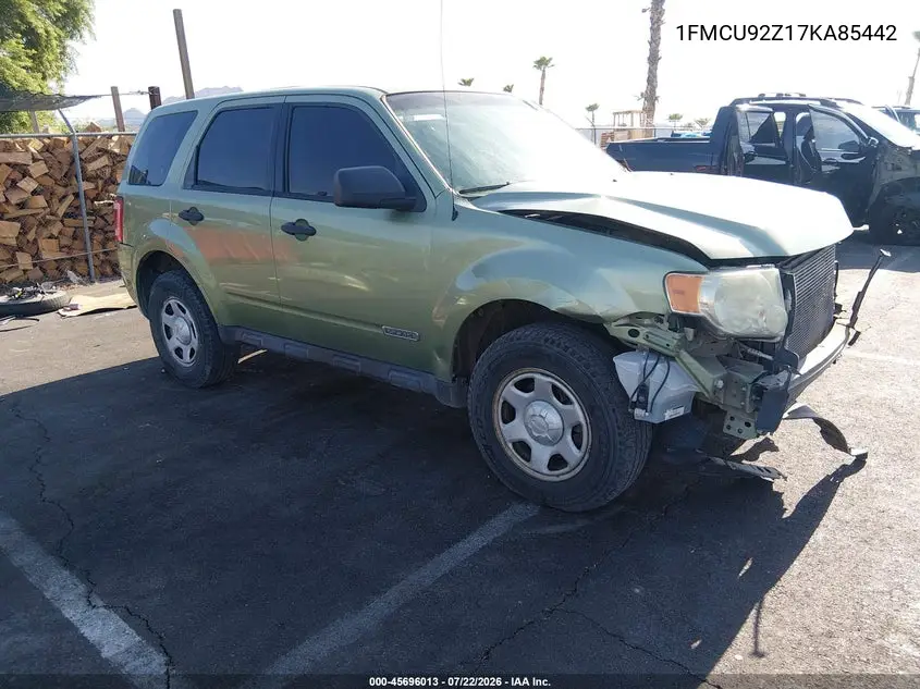 2007 Ford Escape Xls/Xls Manual VIN: 1FMCU92Z17KA85442 Lot: 45696013