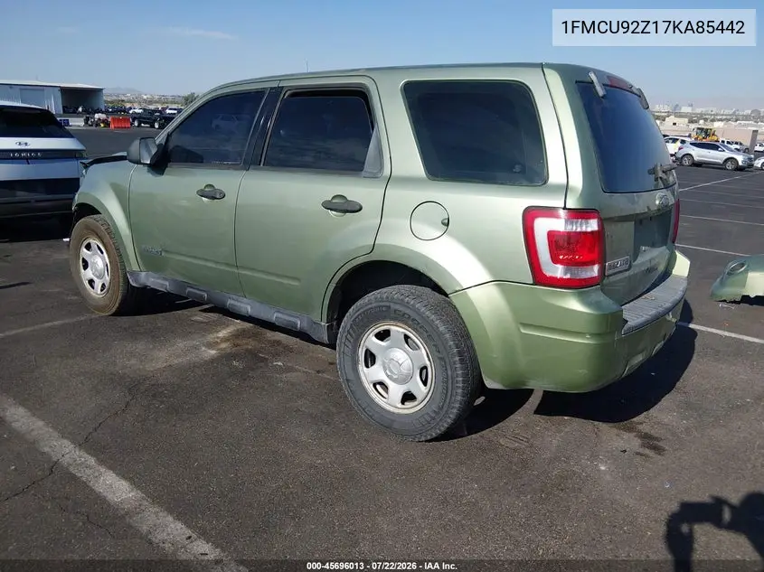 2007 Ford Escape Xls/Xls Manual VIN: 1FMCU92Z17KA85442 Lot: 45696013