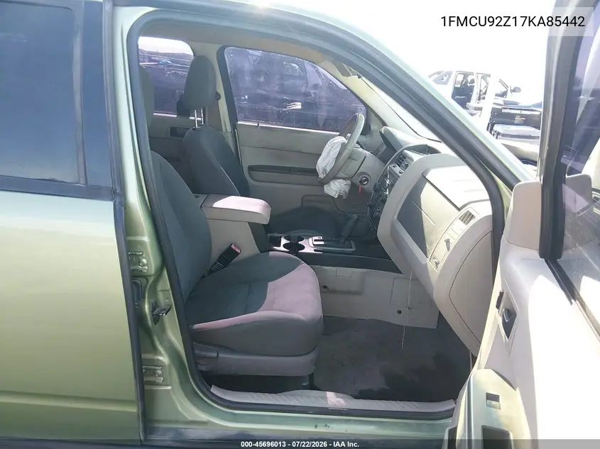 2007 Ford Escape Xls/Xls Manual VIN: 1FMCU92Z17KA85442 Lot: 45696013