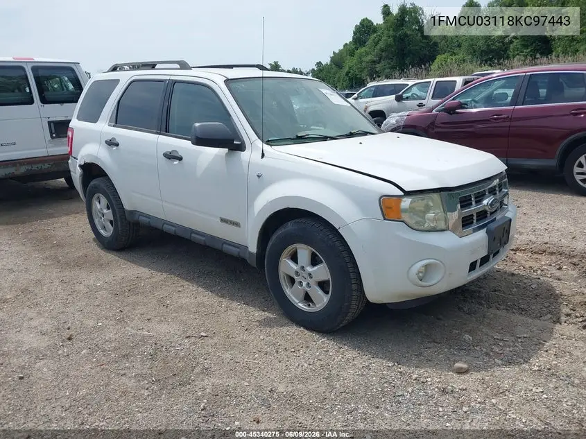 1FMCU03118KC97443 2008 Ford Escape Xlt