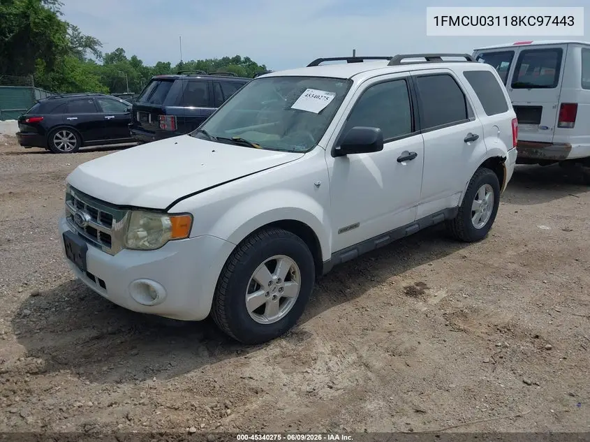 1FMCU03118KC97443 2008 Ford Escape Xlt