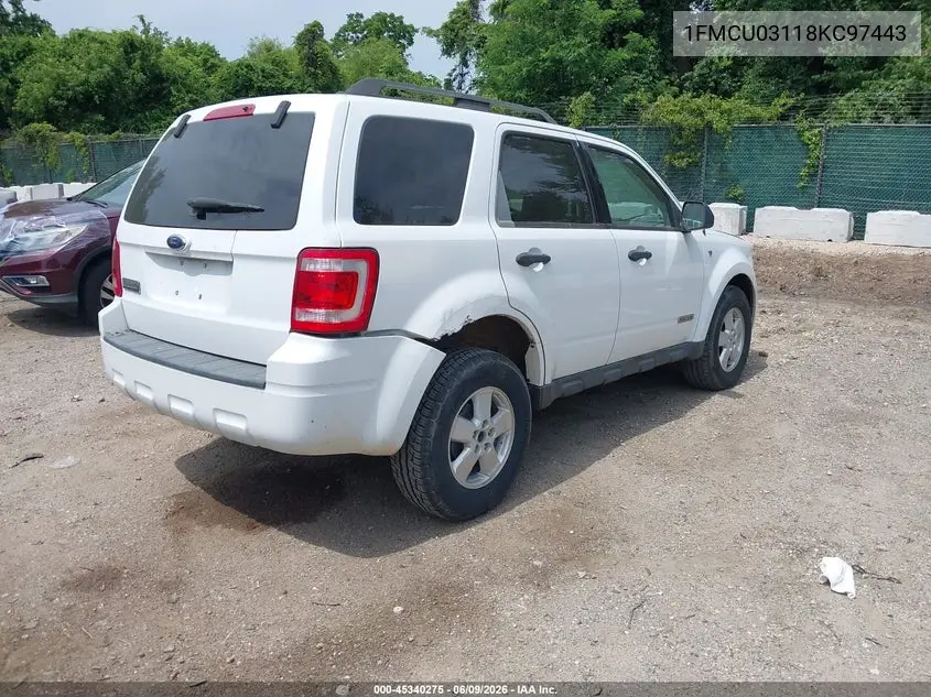 1FMCU03118KC97443 2008 Ford Escape Xlt