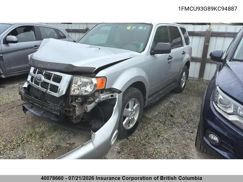 2009 Ford Escape Xlt VIN: 1FMCU93G89KC94887 Lot: 40078660