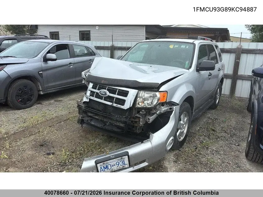 2009 Ford Escape Xlt VIN: 1FMCU93G89KC94887 Lot: 40078660