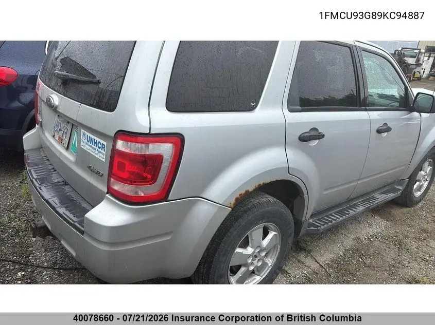2009 Ford Escape Xlt VIN: 1FMCU93G89KC94887 Lot: 40078660