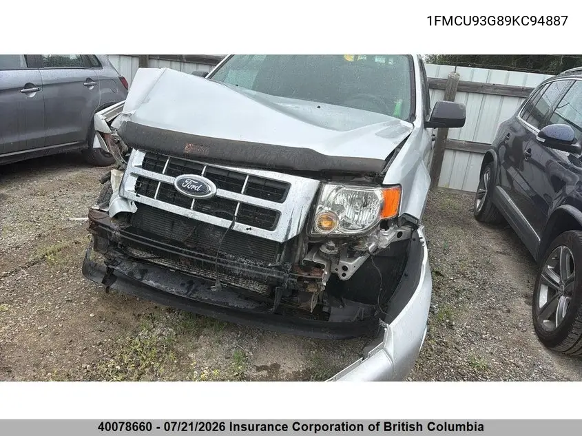 2009 Ford Escape Xlt VIN: 1FMCU93G89KC94887 Lot: 40078660