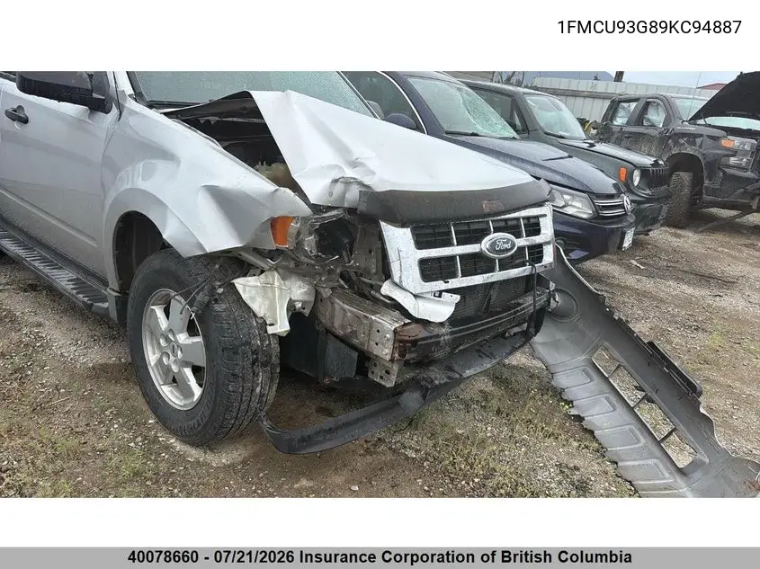 2009 Ford Escape Xlt VIN: 1FMCU93G89KC94887 Lot: 40078660