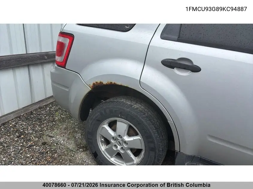 2009 Ford Escape Xlt VIN: 1FMCU93G89KC94887 Lot: 40078660