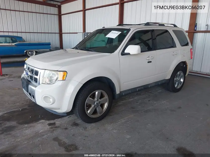 2011 Ford Escape Limited VIN: 1FMCU9EG3BKC66207 Lot: 45692149