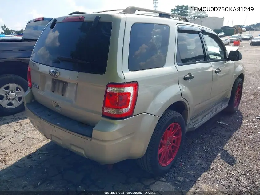 1FMCU0D75CKA81249 2012 Ford Escape Xlt