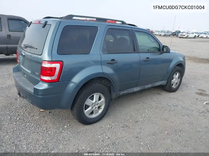 1FMCU0DG7CKC01004 2012 Ford Escape Xlt