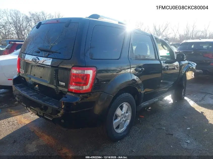1FMCU0EG8CKC80004 2012 Ford Escape Limited