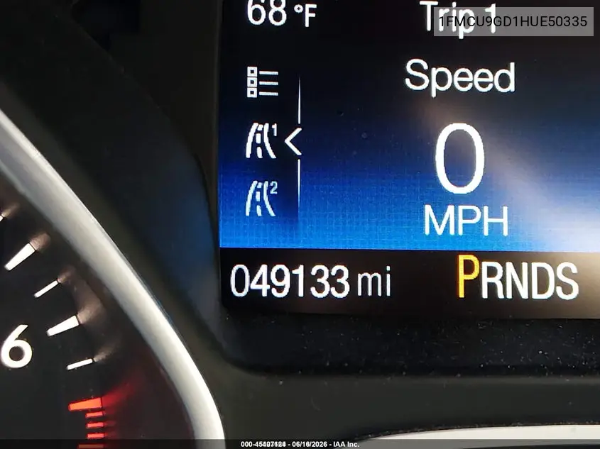 2017 Ford Escape Se VIN: 1FMCU9GD1HUE50335 Lot: 45407124