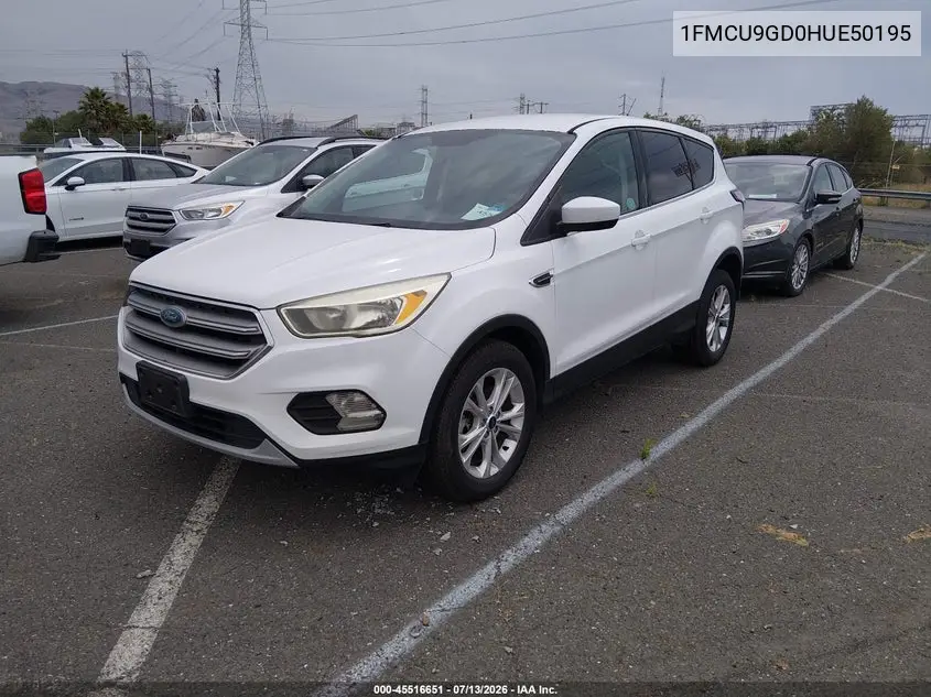 2017 Ford Escape Se VIN: 1FMCU9GD0HUE50195 Lot: 45516651