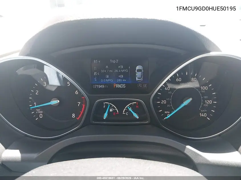 2017 Ford Escape Se VIN: 1FMCU9GD0HUE50195 Lot: 45516651