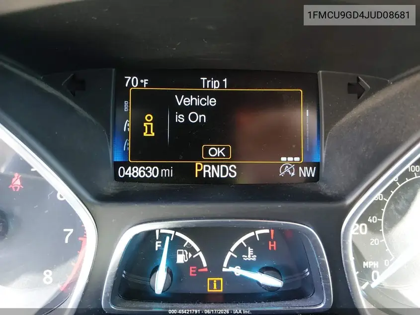 2018 Ford Escape Se VIN: 1FMCU9GD4JUD08681 Lot: 45421791